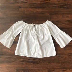 Off the shoulder bell sleeve top